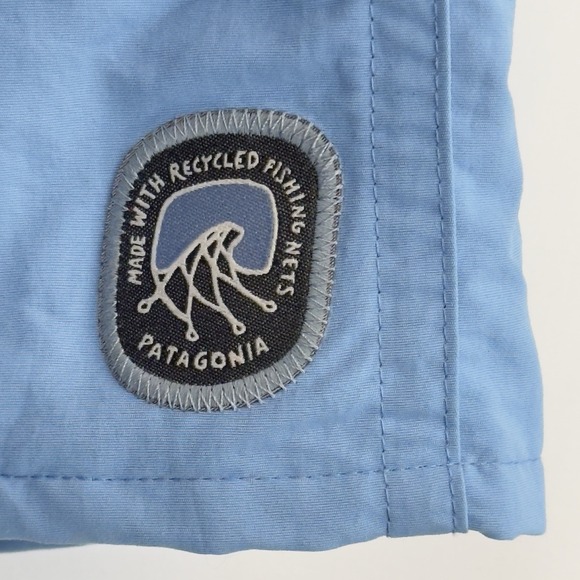 Patagonia 5" Baggies Shorts Lago Blue Clean Currents Patch Men's Size XXL Lined - Picture 3 of 7